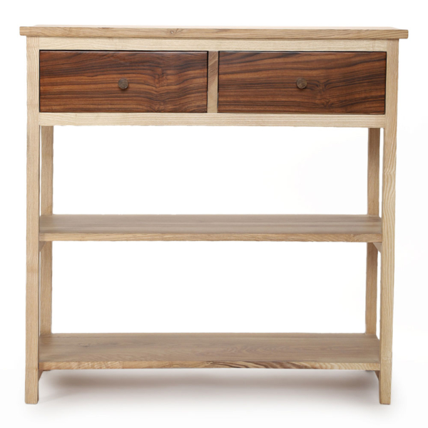 Buy wooden furniture online - Lap and Dado Sira ash wood and teak console for living, dining or entryway storage