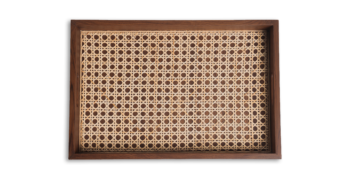 Vari Teak and Rattan Serving Tray | Lap & Dado